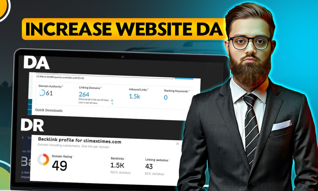 increase domain authority moz domain authority da dr